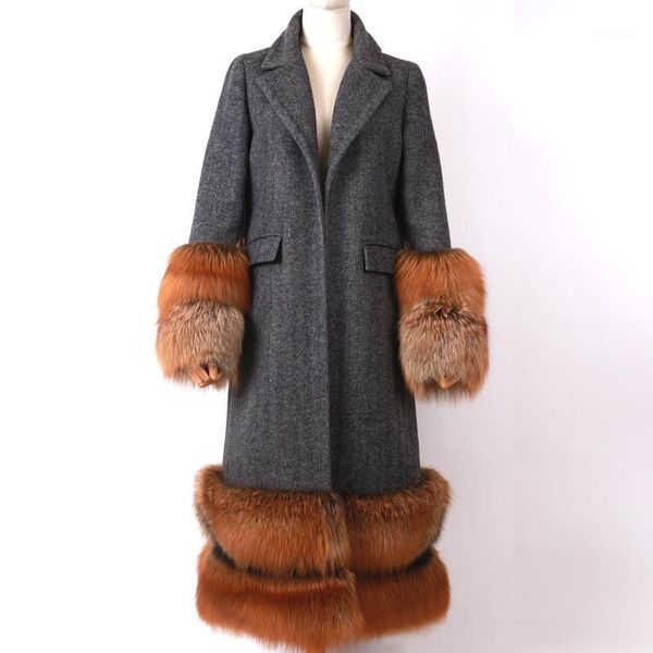 women's wool & blends woollen women 100% ladies coat fur sleeve and bottom1, Black 
women's wool & blends woollen women 100% ladies coat fur sleeve and bottom1, Black
