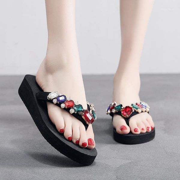 2020 women shoes flip flops solid color crystal diamond flat heel 3.5cm flip flops outdoor slipper beach shoes for female zapato1, Black
2020 women shoes flip flops solid color crystal diamond flat heel 3.5cm flip flops outdoor slipper beach shoes for female zapato1, Black