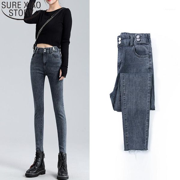 high waist tight pencil pants button soft jeans women 2020 autumn new light blue denim jeans gray streetwear trousers 108341
high waist tight pencil pants button soft jeans women 2020 autumn new light blue denim jeans gray streetwear trousers 108341