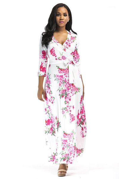 elegant print dress for women three quarter sleeve plus size women dresses long v neck ankle-length vestidos1, Black;gray
elegant print dress for women three quarter sleeve plus size women dresses long v neck ankle-length vestidos1, Black;gray