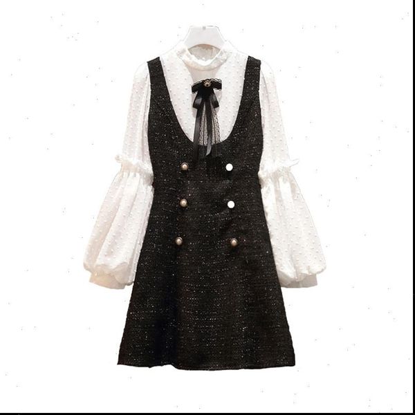 tweed stand collar chiffon tweed patchwork bow button puff sleeve long sleeve mini dress d1594 drop shipping, Black;gray
tweed stand collar chiffon tweed patchwork bow button puff sleeve long sleeve mini dress d1594 drop shipping, Black;gray