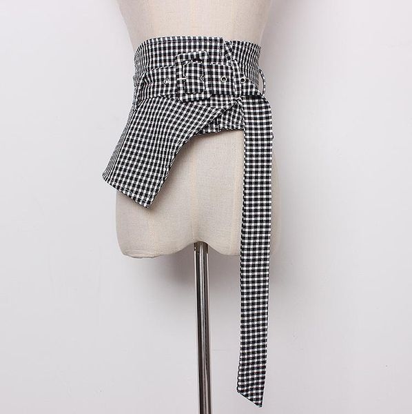 belts fashion women plaid checked fabric cummerbunds irregular dress corsets pin buckle waistband decoration wide, Black;brown
belts fashion women plaid checked fabric cummerbunds irregular dress corsets pin buckle waistband decoration wide, Black;brown