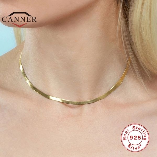 canner 925 sterling silver choker female clavicle chain flat snake necklace for women jewelry collares q1219, Golden;silver
canner 925 sterling silver choker female clavicle chain flat snake necklace for women jewelry collares q1219, Golden;silver