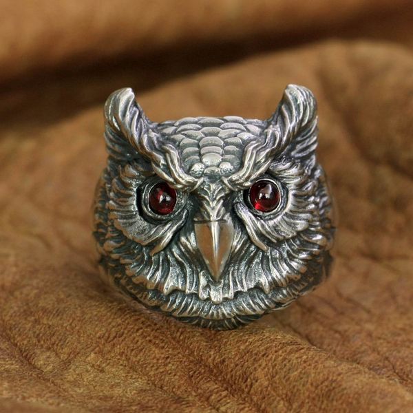 925 sterling silver red eyes owl ring mens biker punk ring ta261 us size 7 to 15, Golden;silver
925 sterling silver red eyes owl ring mens biker punk ring ta261 us size 7 to 15, Golden;silver