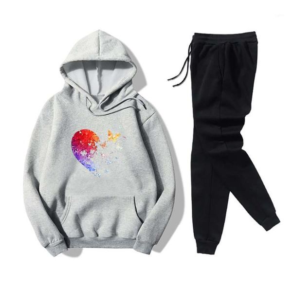 colorful heart butterfly printed women tractsuit fitness big pocket hooded pullover drawstring long pants casual 2pcs sets#31, Gray
colorful heart butterfly printed women tractsuit fitness big pocket hooded pullover drawstring long pants casual 2pcs sets#31, Gray
