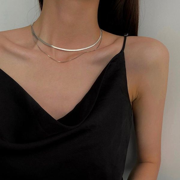 minimalist adjustable flat snake chain necklace stainless steel women chokers herringbone links chic candid lady street jewelry, Golden;silver
minimalist adjustable flat snake chain necklace stainless steel women chokers herringbone links chic candid lady street jewelry, Golden;silver