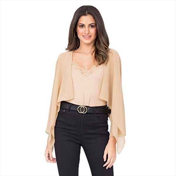new summer womens fashion open front solid chiffon long sleeve sheer bolero shrug cardigan cropped blouse loose casual shirts, White
new summer womens fashion open front solid chiffon long sleeve sheer bolero shrug cardigan cropped blouse loose casual shirts, White
