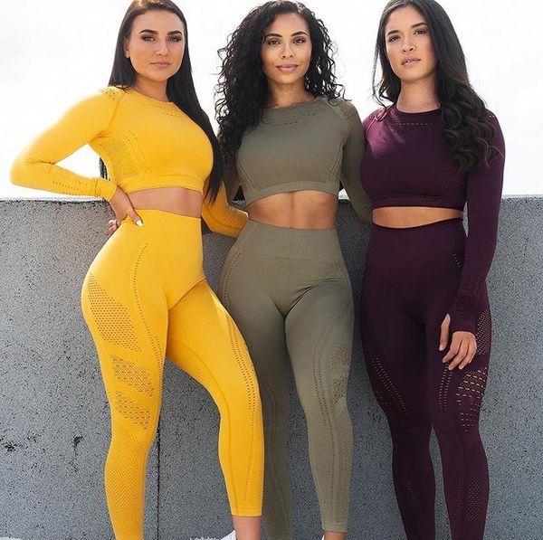 tracksuits gym suit fitness clothes flawless long sleeve compression crop seamless leggings yoga 2 piece set flexible sports wear suits alig, Gray
tracksuits gym suit fitness clothes flawless long sleeve compression crop seamless leggings yoga 2 piece set flexible sports wear suits alig, Gray