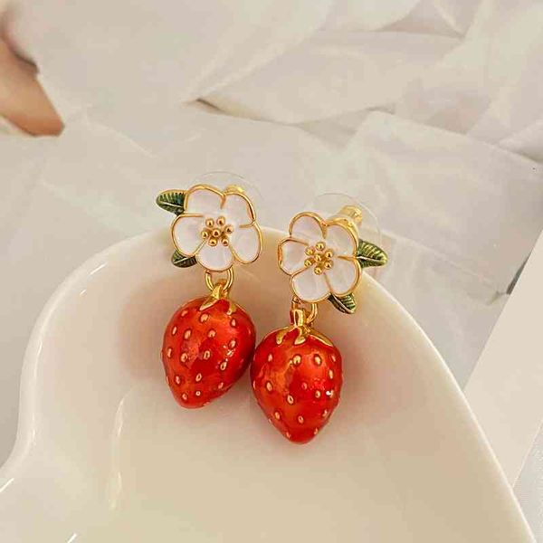 earrings charms ks strawberry flower enamel glaze fashion brass electroplating gentle lovely, Golden
earrings charms ks strawberry flower enamel glaze fashion brass electroplating gentle lovely, Golden