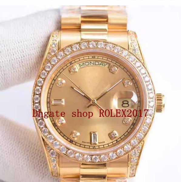 selling 36mm 118388 day-date diamond bezel bracelet 18k gold cal.2813 movement automatic mens watches, Slivery;brown
selling 36mm 118388 day-date diamond bezel bracelet 18k gold cal.2813 movement automatic mens watches, Slivery;brown
