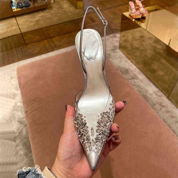 women's shoes huidong women's baotou thin high heels transparent pointed one-sided buckle back trip sandals, Black
women's shoes huidong women's baotou thin high heels transparent pointed one-sided buckle back trip sandals, Black