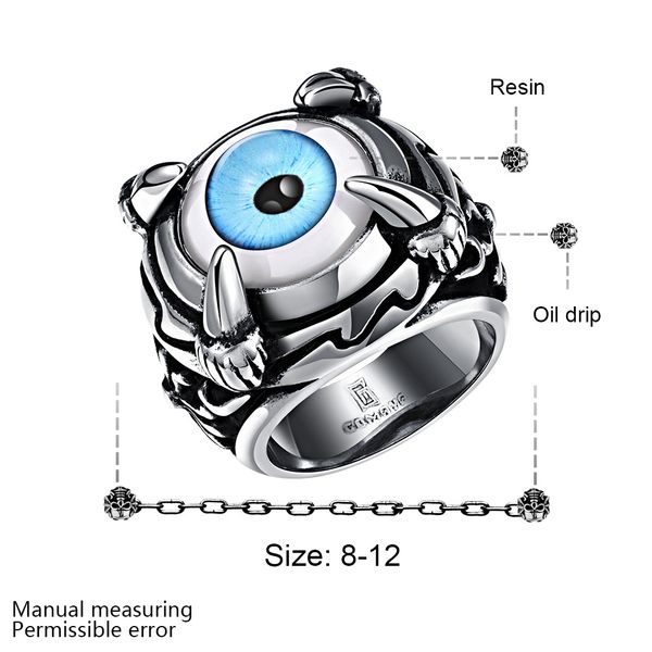 new style steel titanium ring male punk wind ocean eye 316l stainless steel finger ring hand ornament grm235, Silver
new style steel titanium ring male punk wind ocean eye 316l stainless steel finger ring hand ornament grm235, Silver