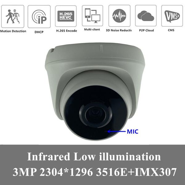 4pcs built-in mic audio sony imx307+3516ev200 3mp 2304*1296 low illumination ip dome camera nightvision irc h.265 onvif cms p2p
4pcs built-in mic audio sony imx307+3516ev200 3mp 2304*1296 low illumination ip dome camera nightvision irc h.265 onvif cms p2p