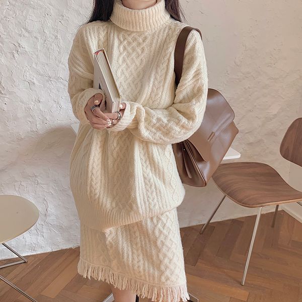 high-necked shirts large feminine dimensions solid released medium long-knit pullover tassel at knee height skirts mesh matching set uh88, Gray
high-necked shirts large feminine dimensions solid released medium long-knit pullover tassel at knee height skirts mesh matching set uh88, Gray