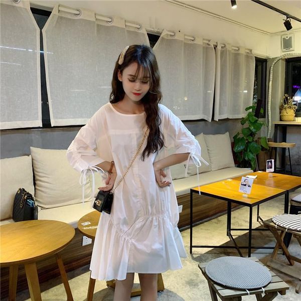 trend temperament sweet straight three quarter o-neck loose korean style new summer mini-dress women's clothing, Black;gray
trend temperament sweet straight three quarter o-neck loose korean style new summer mini-dress women's clothing, Black;gray