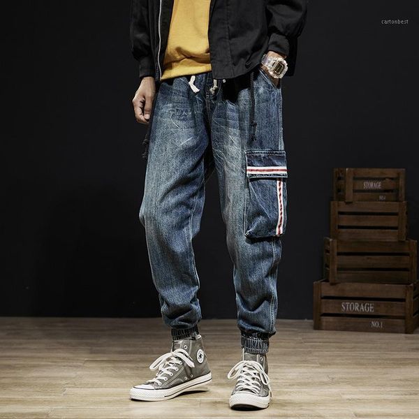 men's jeans japanese vintage style fashion men loose fit denim cargo pants harem trousers pocket designer hip hop joggers1, Blue
men's jeans japanese vintage style fashion men loose fit denim cargo pants harem trousers pocket designer hip hop joggers1, Blue