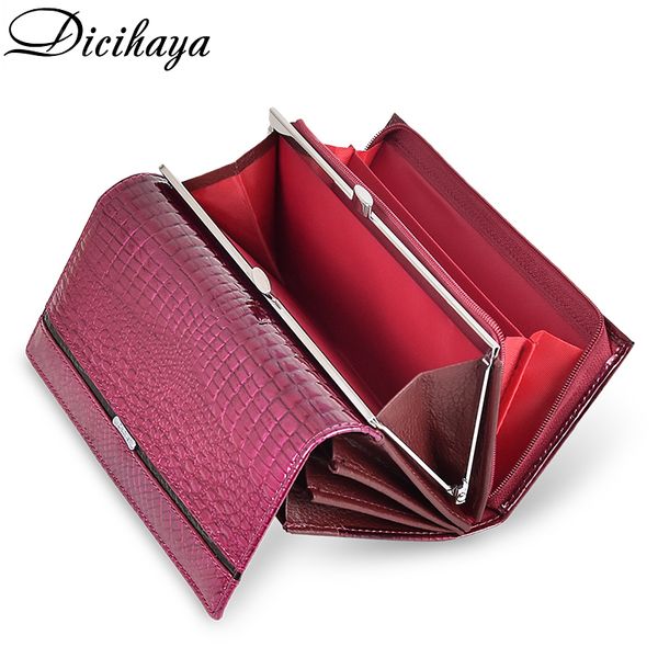 dicihaya brand wallet women genuine leather lady purses ladies clutch wallet long female wallet carteira feminina c1115, Red;black
dicihaya brand wallet women genuine leather lady purses ladies clutch wallet long female wallet carteira feminina c1115, Red;black