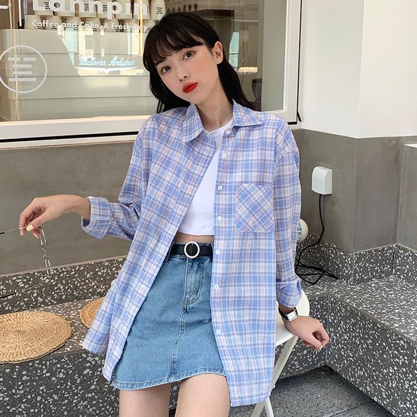 2021 New Autumn style Korean plaid long female sleeve loose shirts thin jackets (c2685) BYD0, White
2021 New Autumn style Korean plaid long female sleeve loose shirts thin jackets (c2685) BYD0, White