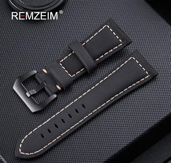 

genuine leather watchband 20mm 22mm 24mm 26mm crazy horse nubuck sports outdoor watch band buckle strap relogio pulseira wmtbcxz, Black;brown