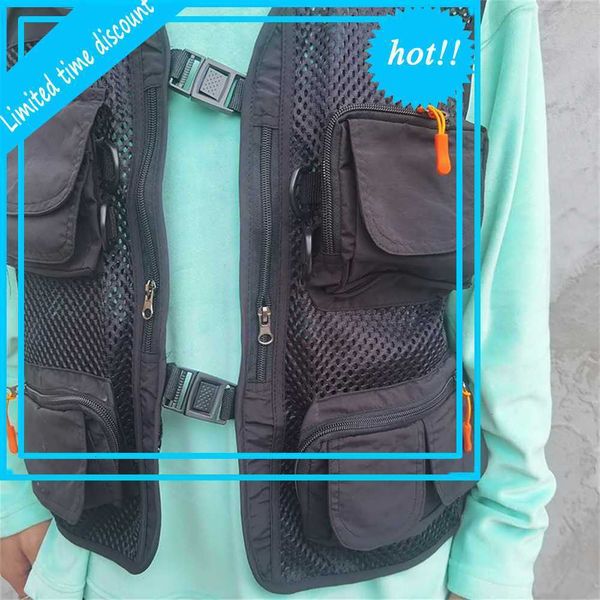 streetwear for men mesh hip hop pockets cargo vest outwear, Black;brown
streetwear for men mesh hip hop pockets cargo vest outwear, Black;brown