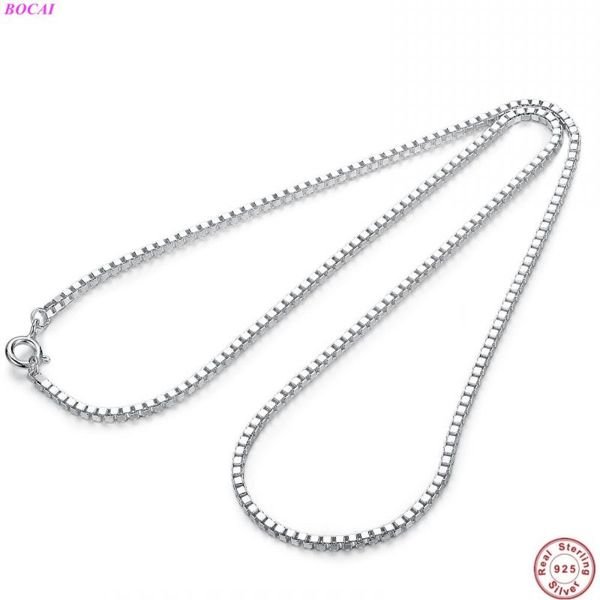 bocai solide s925 sterling silver necklace fashion trend men's and women's thai silver box chain personality square neck chain
bocai solide s925 sterling silver necklace fashion trend men's and women's thai silver box chain personality square neck chain