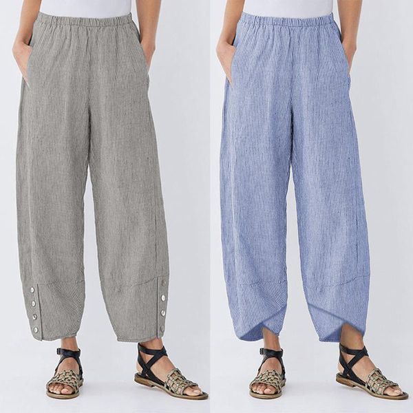 women's casual striped harem pants 2020 zanzea vintage elastic waist trousers asymmetrical pantalon woman palazzo plus size 5xl, Black;white
women's casual striped harem pants 2020 zanzea vintage elastic waist trousers asymmetrical pantalon woman palazzo plus size 5xl, Black;white