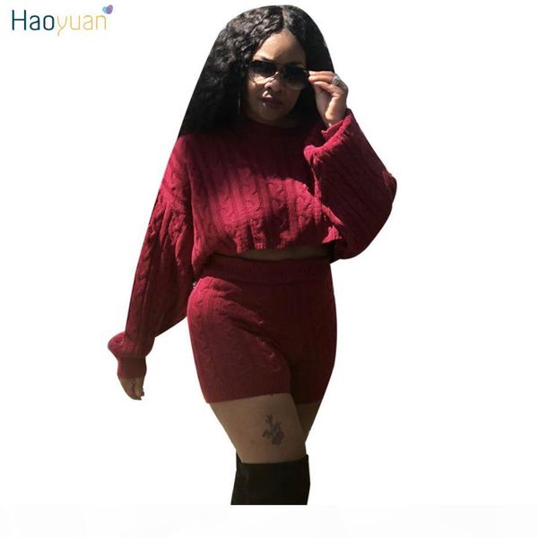 haoyuan 2018 autumn winter women two piece set club outfits sweater and biker shorts knitted suit clothes matching sets, Gray
haoyuan 2018 autumn winter women two piece set club outfits sweater and biker shorts knitted suit clothes matching sets, Gray