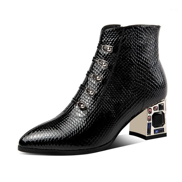 boots real cow leather 4cm med heels ladies dress zipper pointed toe ankle autumn winter shoes woman1, Black
boots real cow leather 4cm med heels ladies dress zipper pointed toe ankle autumn winter shoes woman1, Black