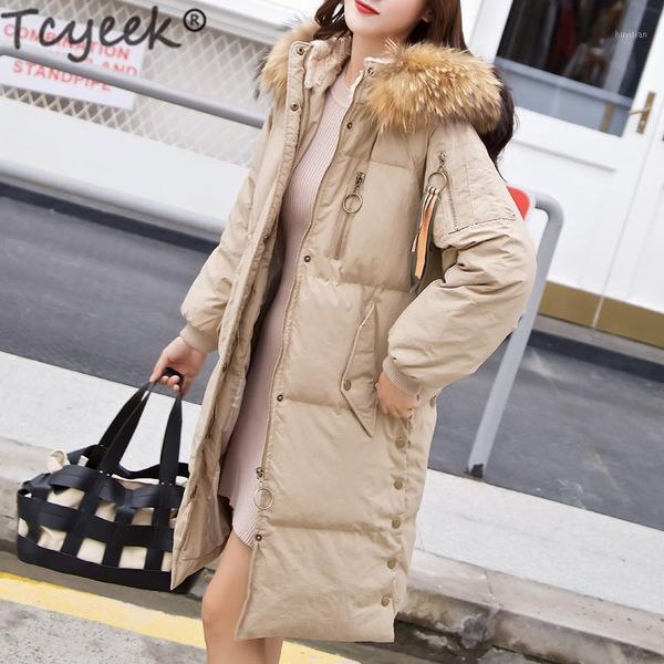 tcyeek long down parka women winter down coat female 90% duck jacket real raccoon fur hood warm elegant outwear 2019 lw15851, Black
tcyeek long down parka women winter down coat female 90% duck jacket real raccoon fur hood warm elegant outwear 2019 lw15851, Black