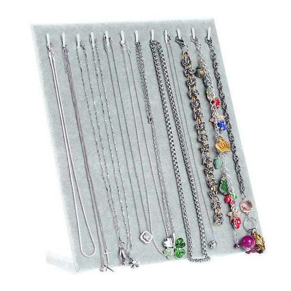 17 hooks velvet jewelry organizer holder storage board bracelet necklace pendant display stand rack jewelry display case new, Pink;blue
17 hooks velvet jewelry organizer holder storage board bracelet necklace pendant display stand rack jewelry display case new, Pink;blue