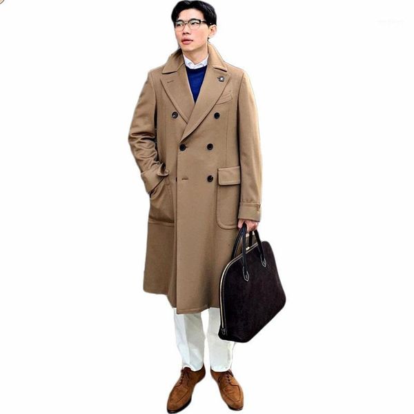 khaki men suits double breasted wool thick fashion custom made long men coat winter lapel fashion business jacket, White;black
khaki men suits double breasted wool thick fashion custom made long men coat winter lapel fashion business jacket, White;black