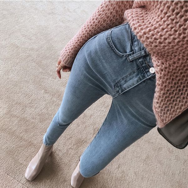 2020 new light-colored korean version of the tight-fitting thin-waisted jeans women's show high new nine-point pants y1214, Blue
2020 new light-colored korean version of the tight-fitting thin-waisted jeans women's show high new nine-point pants y1214, Blue