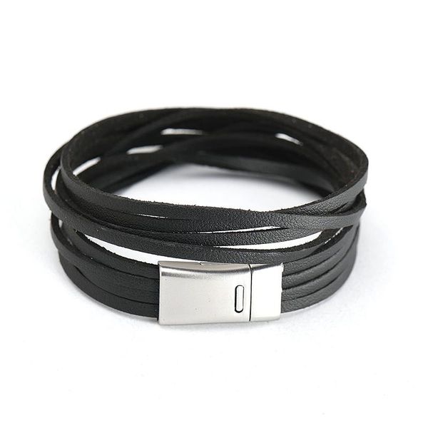charm bracelets 2021 black brown double layer leather bracelet for friend vintage silver plated magnet simple myc09005, Golden;silver
charm bracelets 2021 black brown double layer leather bracelet for friend vintage silver plated magnet simple myc09005, Golden;silver