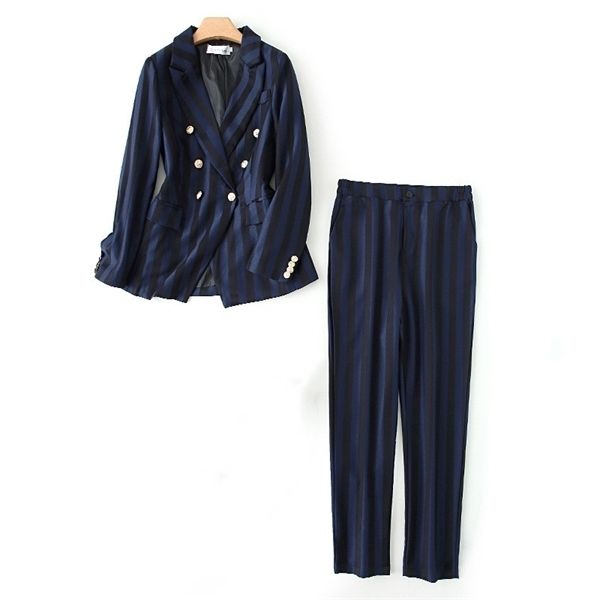 new women blazer two piece sets blazer coat straight leg pants office lady suit formal two piece set striped suits q1215 q1217, White
new women blazer two piece sets blazer coat straight leg pants office lady suit formal two piece set striped suits q1215 q1217, White