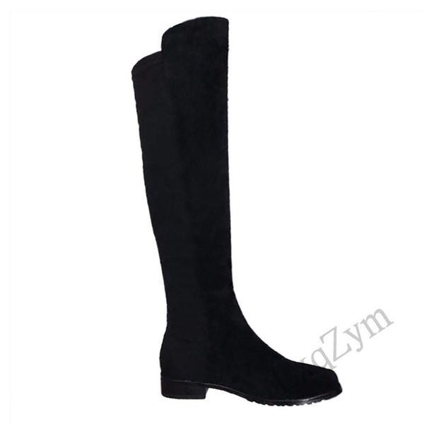 luxury designer women's high tube boots over the knee knight booties flock hoof heels fashion female round toe martin shoes, Black
luxury designer women's high tube boots over the knee knight booties flock hoof heels fashion female round toe martin shoes, Black