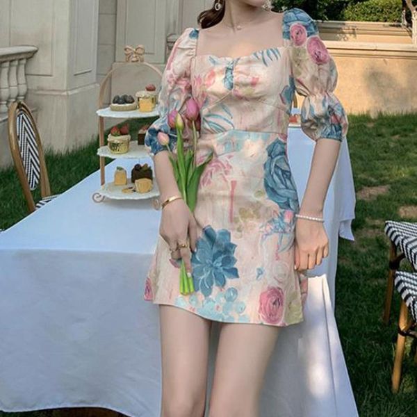 party dresses women vintage square collar dress retro style puff sleeve chiffon print mini korean high waist french floral, White;black
party dresses women vintage square collar dress retro style puff sleeve chiffon print mini korean high waist french floral, White;black