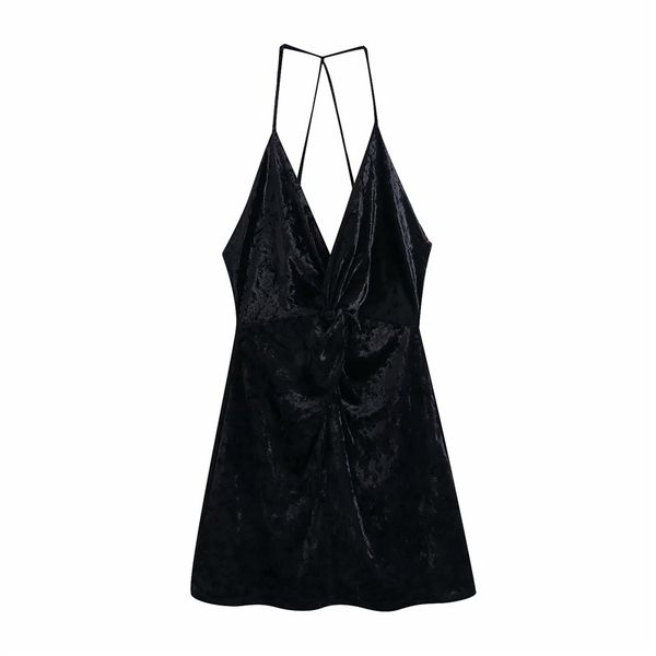 2021 new women black velvet dresses fashion ladies v-neck strap dress sweet female draped backless vestidos j0xd, Black;gray
2021 new women black velvet dresses fashion ladies v-neck strap dress sweet female draped backless vestidos j0xd, Black;gray