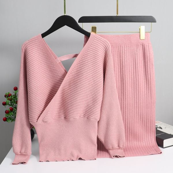 2021 new 2 pieces set knitted pullover sweater shinning knit jumper and skirt suits fashion v neck tracksuits kjki, White
2021 new 2 pieces set knitted pullover sweater shinning knit jumper and skirt suits fashion v neck tracksuits kjki, White