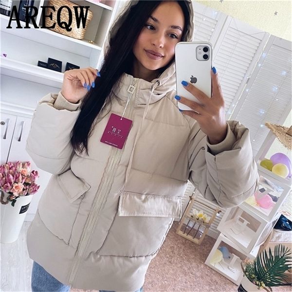 autumn winter cotton parkas oversized coats and jackets womens outerwear hooded puffer jacket 201209, Black
autumn winter cotton parkas oversized coats and jackets womens outerwear hooded puffer jacket 201209, Black