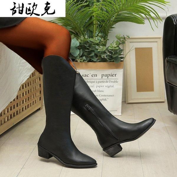 boots british style cowhide material zippered decorative pointed thick high heel side zipper rubber soles winter women1, Black
boots british style cowhide material zippered decorative pointed thick high heel side zipper rubber soles winter women1, Black