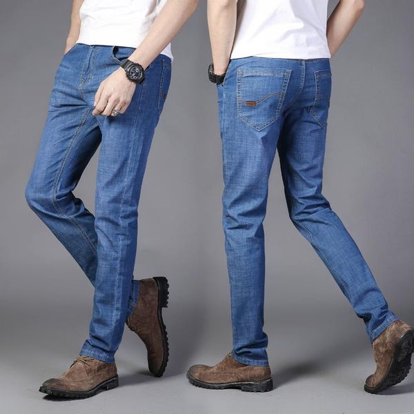 men's jeans 2021 seasons style men casual slim straight elasticity thin fashion loose waist long trousers, Blue
men's jeans 2021 seasons style men casual slim straight elasticity thin fashion loose waist long trousers, Blue