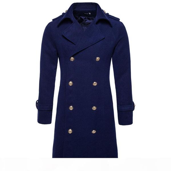 men double breasted blends coats long winter coat thick warm fashion jackets slim fit, Black
men double breasted blends coats long winter coat thick warm fashion jackets slim fit, Black