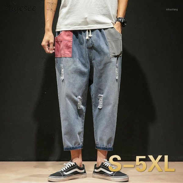 Men Jeans Denim Patch Large Size 5XL Designs Panelled Ripped Loose Korean Style Retro Vintage Chic Hip-hop Leisure Harajuku New1, Blue
Men Jeans Denim Patch Large Size 5XL Designs Panelled Ripped Loose Korean Style Retro Vintage Chic Hip-hop Leisure Harajuku New1, Blue