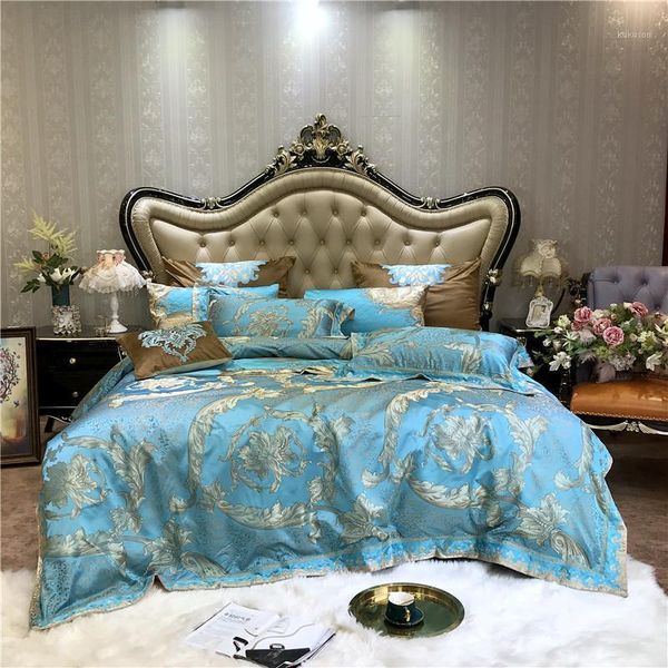blue luxury satin cotton jacquard bedding sets king size duvet cover quilted cotton bed flat sheet set pillowcases1
blue luxury satin cotton jacquard bedding sets king size duvet cover quilted cotton bed flat sheet set pillowcases1