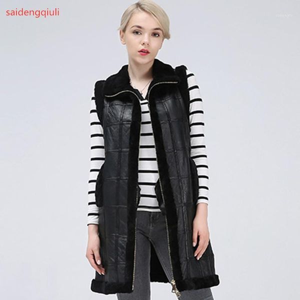 2019 new sheep shearing winter clothing women coat stitching medium length coats fur coat keep warm waistcoat jacket1, Black 
2019 new sheep shearing winter clothing women coat stitching medium length coats fur coat keep warm waistcoat jacket1, Black