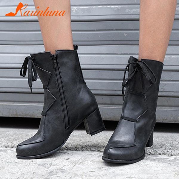 boots karin vintage round toe arrival ankle multicolor cross-tied zipper autumn square thick heels 5.5 cm women shoes, Black
boots karin vintage round toe arrival ankle multicolor cross-tied zipper autumn square thick heels 5.5 cm women shoes, Black