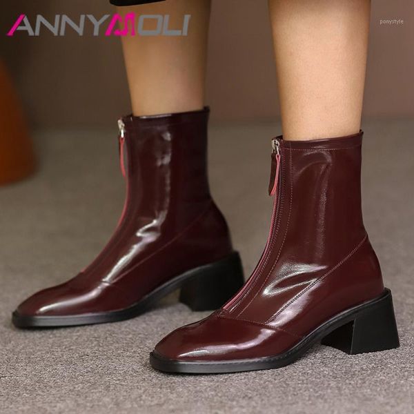 boots annymoli real leather high heel shoes ankle women square toe block heels zipper short wine red big size 33-401, Black
boots annymoli real leather high heel shoes ankle women square toe block heels zipper short wine red big size 33-401, Black