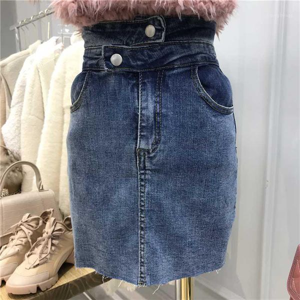 2020 early spring summer new asymmetric two-button high-waist skirt woman package hip skirt retro washed denim skirts femme1, Black
2020 early spring summer new asymmetric two-button high-waist skirt woman package hip skirt retro washed denim skirts femme1, Black