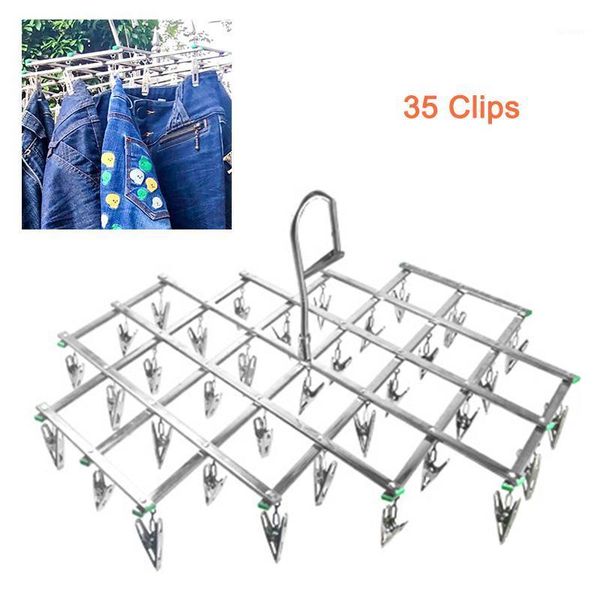 16/35 clips stainless steel laundry rack foldable sock clothes airer folding hanger drying hanger clothes underwear socks holder1
16/35 clips stainless steel laundry rack foldable sock clothes airer folding hanger drying hanger clothes underwear socks holder1