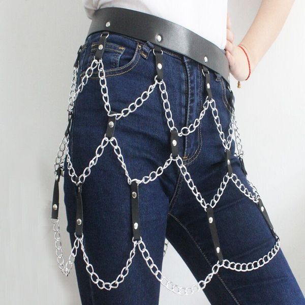 new pub female leather skirt belts punk gothic rock harness waist with chain body bondage hollow belt, Black;brown
new pub female leather skirt belts punk gothic rock harness waist with chain body bondage hollow belt, Black;brown
